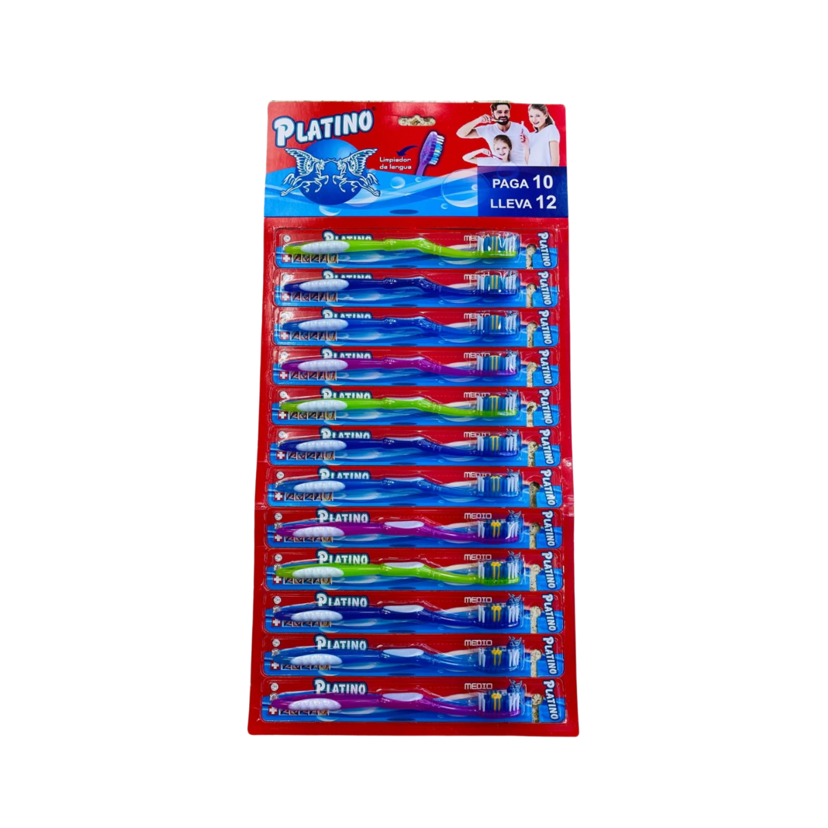 Cepillo de Dientes Platino Carton x 12 Unds