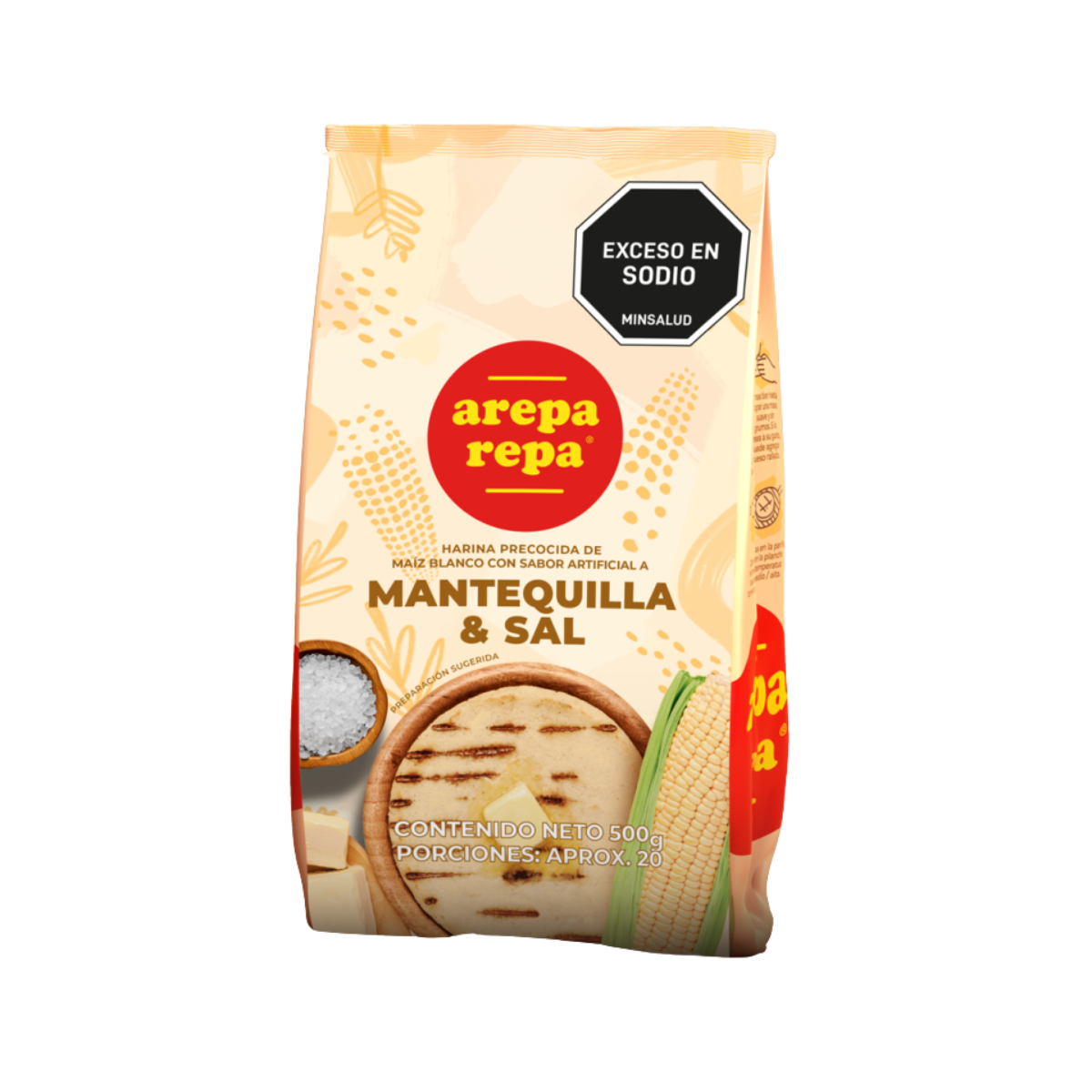 Harina Blanca Arepa-repa Mantequilla y Sal 500gr