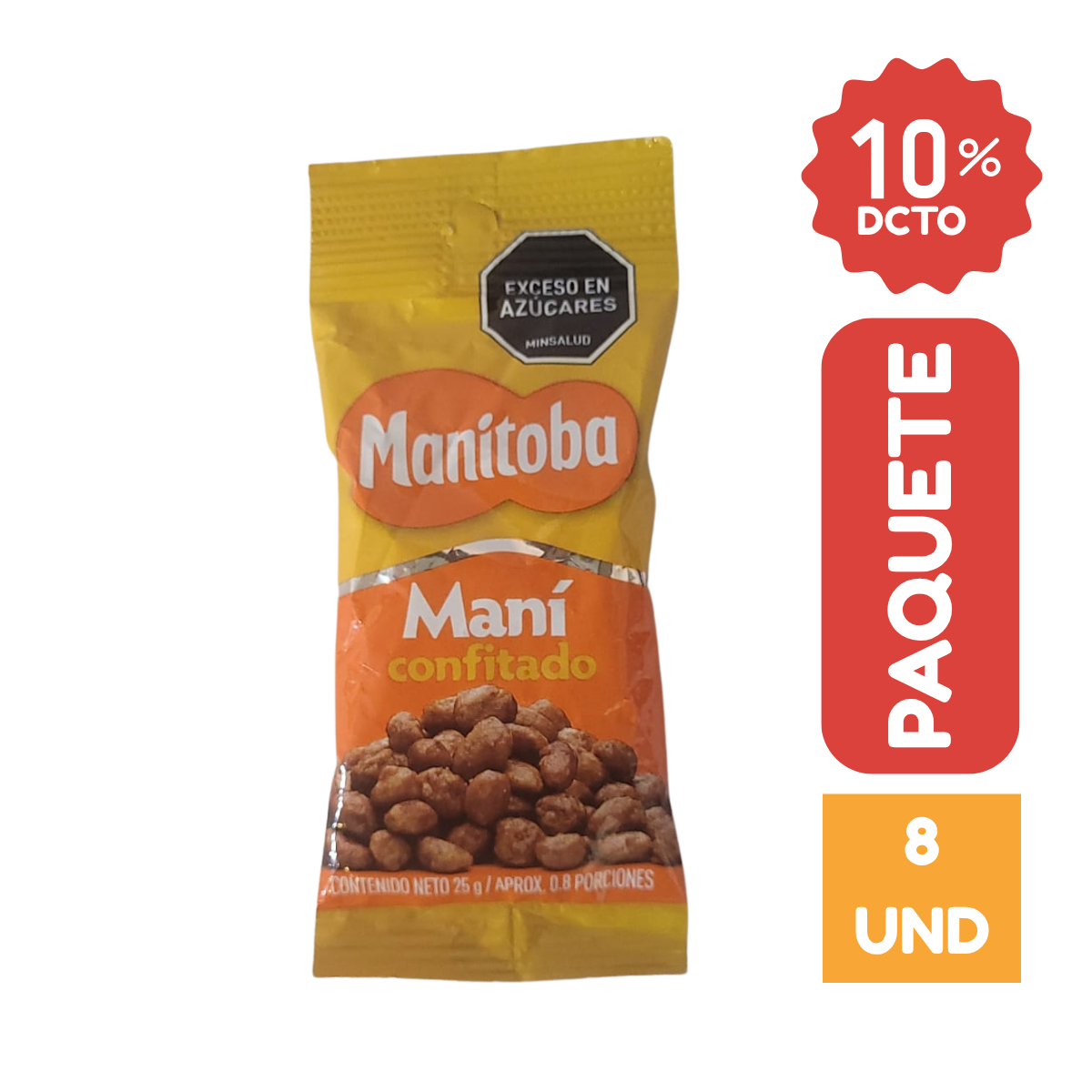 Mani Confitado Manitoba x 25gr x 8 Unds