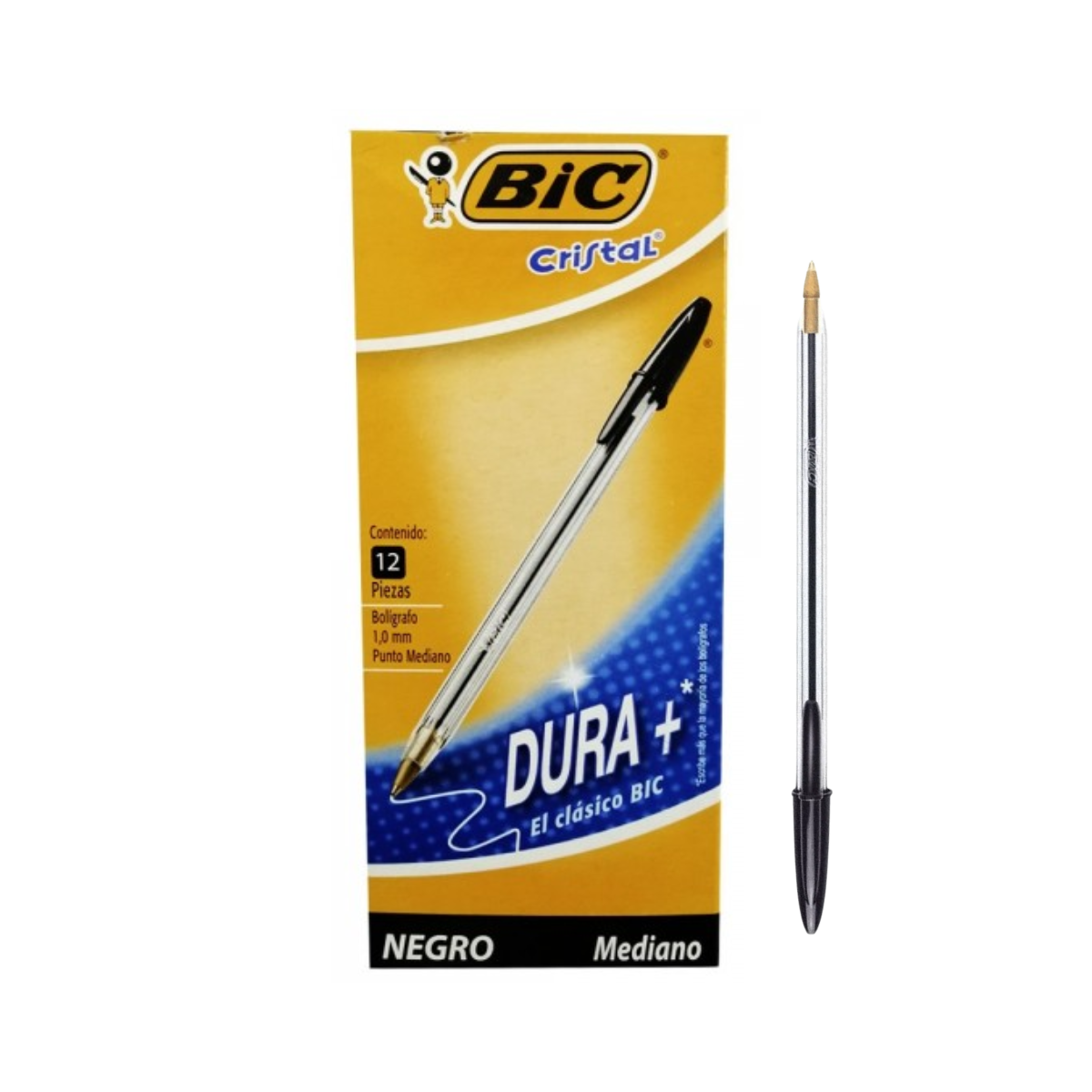 Esfero Bic Tapa Negro caja x 12 unds