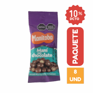 Maní con Chocolate Manitoba x 25gr x 8 Unds